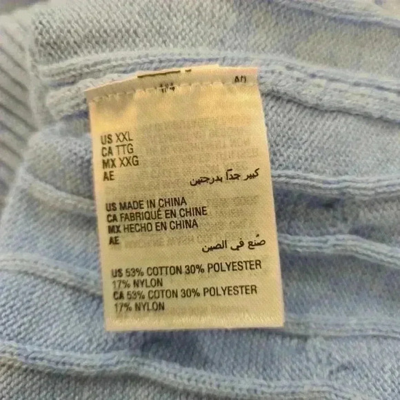 NWT Club Room Mens 1/4 Zip Cable Knit Oversized Sweater Blue Size XXL - Picture 10 of 11